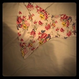 Casual short mini flower v cut back dress from H&M